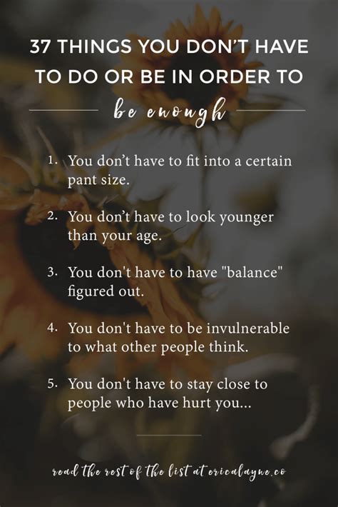 37 Things You Dont Have To Do Or Be—to Be Enough