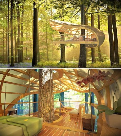 Amazing Hanging Treehouse Merges With Nature Tree House Designs Tiny