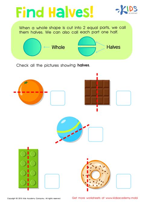 Find Halves Worksheet Free Printable Pdf For Children Answers And