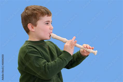 Child Playing His Recorder Stock Photo Adobe Stock