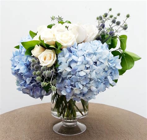 Light Blue Hydrangeas Blue Hydrangea Glass Vase Hydrangea