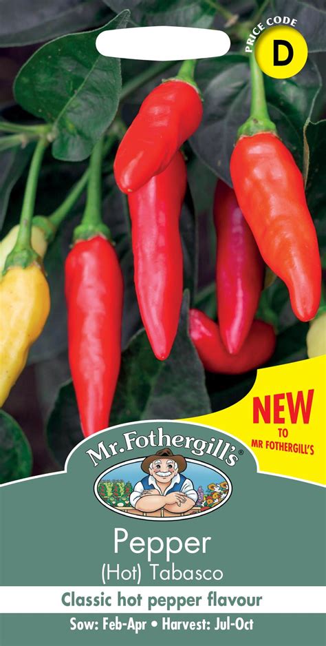 Mr Fothergills Vegetable Pepper Tabasco Hot 10 Seeds Justseed