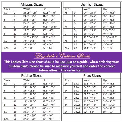 Ladies Pencil Dresspencil Skirt Standard Size Chart Us