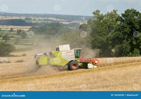 Modern Claas Combine Harvester Cutting Crops Editorial Stock Photo