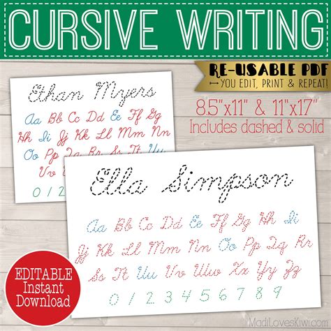 Get a set of over 330 handwriting worksheets in eight different styles! Name Tracing Worksheets Cursive | AlphabetWorksheetsFree.com