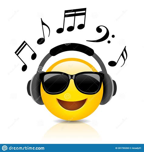 Listening Music Emoji Cartoon Stock Vector Illustration Of Clubber