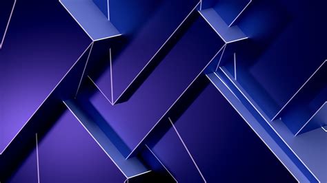 3d blue digital art purple geometry line pattern abstract art angle graphics 4k