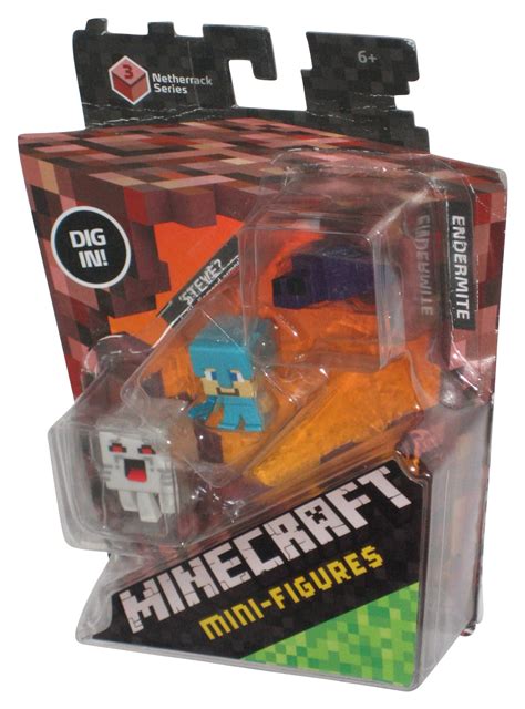 Minecraft Series 3 Netherrack 2014 Ghast Steve Endermite 3 Pack