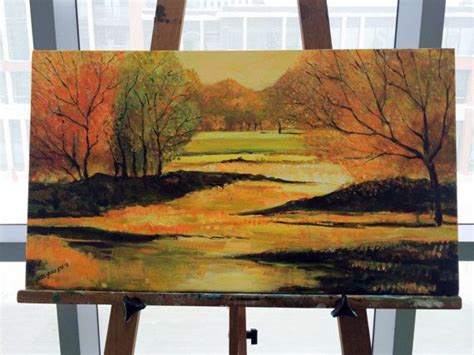 Landscape Large Acrylic Painting Autumn Painting Acrylic Painting