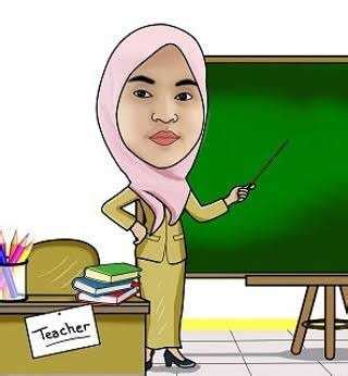 Gambar Kartun Ibu Guru Sedang Mengajar Animasi Ibu Guru Muslimah