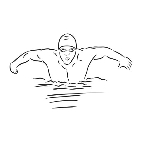 Swimmer Vector Sketch 8917309 Vector Art At Vecteezy