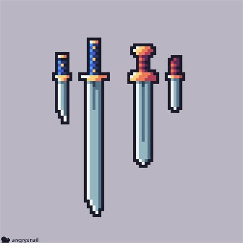 Pixelart Swords Ilustrasi Desain Grafis Desain