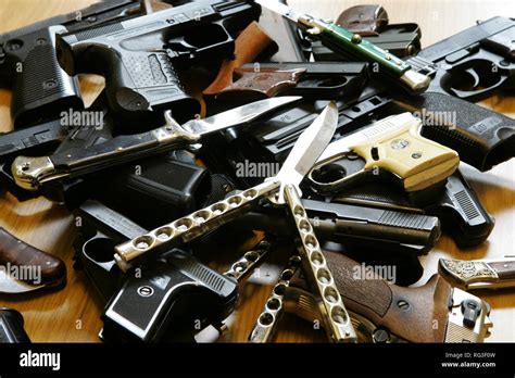 Illegal Weapons Knifes Confiscate Hi Res Stock Photography And Images