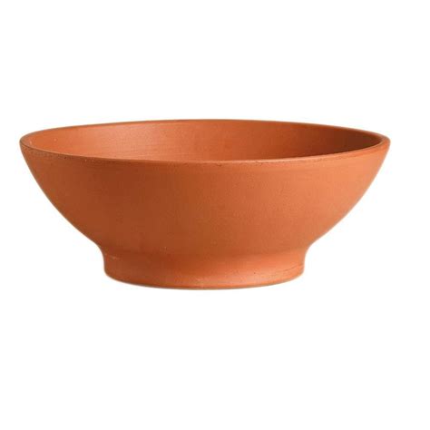 12 In Terra Cotta Clay Low Bowl 0631mz The Home Depot