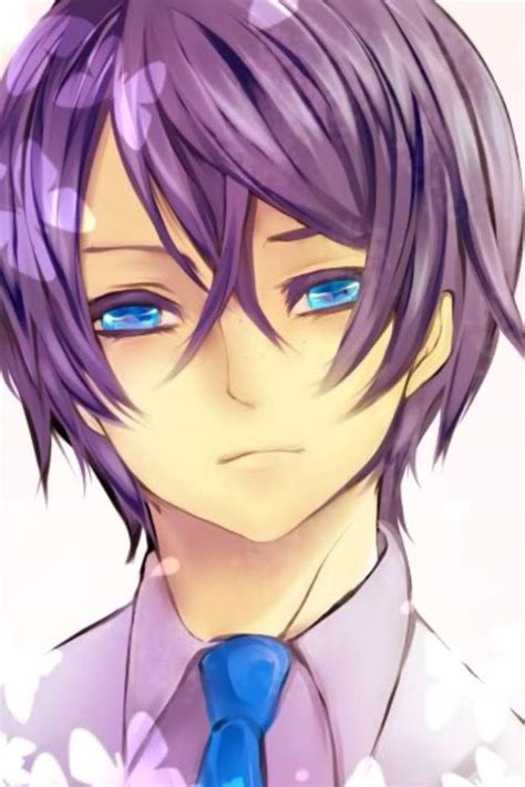 Purple anime pics are great to personalize your world. Purple Anime Boy Hair | Wiki | Anime Amino