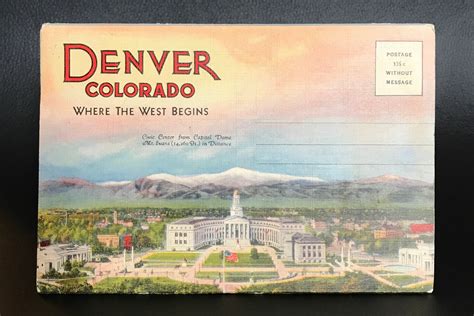 1929 Denver Colorado Souveneir Vintage Postcard Set 18 Cards