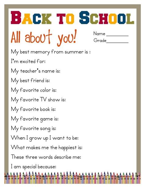 Back To School Questionnaire ⋆ Night Owl Moms Back To School 1st Day
