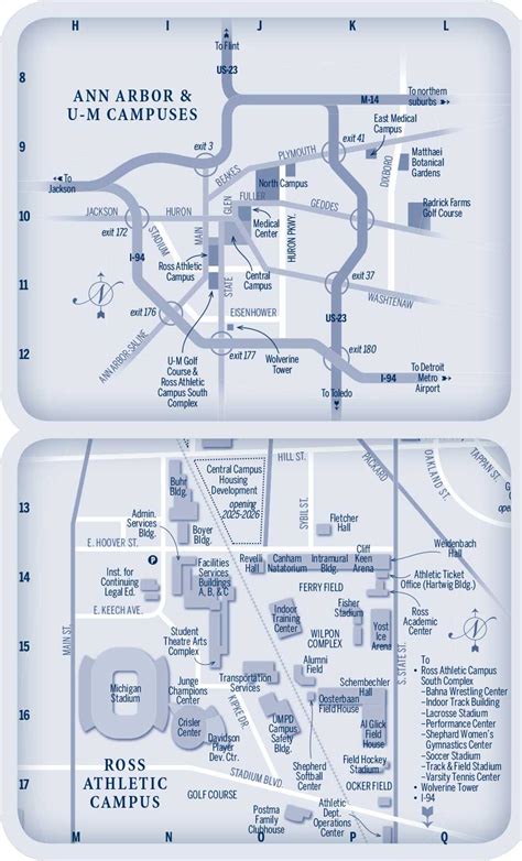 Campus Map University Of Michigan Online Visitors Guide