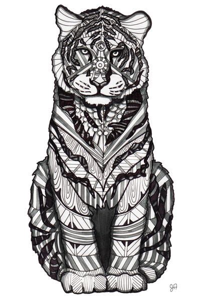 Easy Tiger Mandala Coloring Pages Make Wonderful World With Coloring