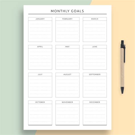 Organize everything easily with Yearly Goal template. Setting a good