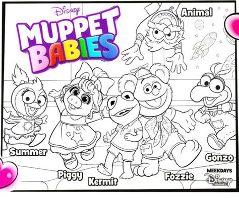 Muppet Babies Characters Coloring Sheet For Kids Muppet Babies