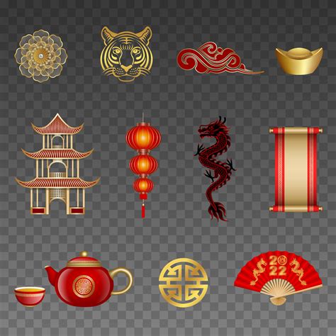 Set Of Isolated Chinese New Year Elements And Symbols 5130641 Vector