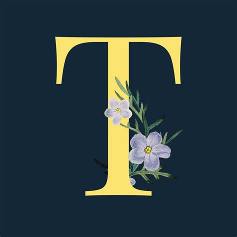 Letter T With Blossoms Download Free Vectors Clipart Graphics