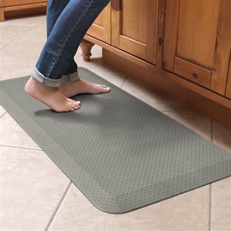 Gelpro Designer Comfort 58 Thick Anti Fatigue Flatweave Kitchen Floor Mat Light Grey 20w X