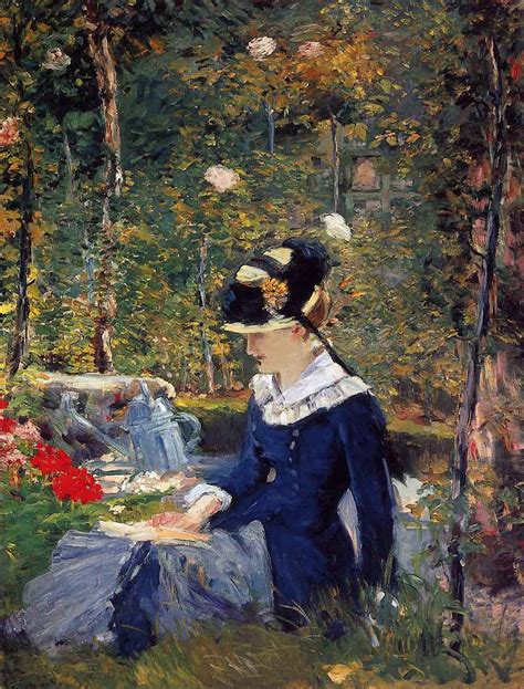 Young Woman In The Garden By Edouard Manet Art Reproduction From Cutler