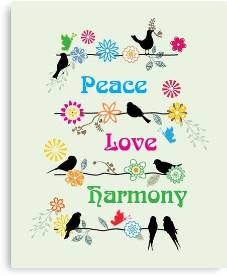 Peace Love Harmony Art Canvas Prints By Carruthcreative Redbubble