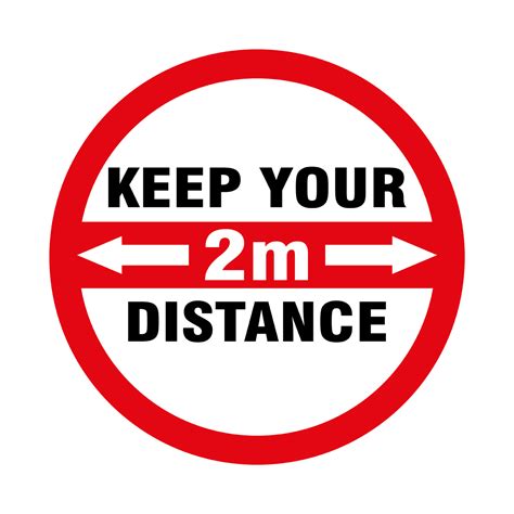 Please Keep 2m Distance Wall Sign 5mm Foamboard First Display