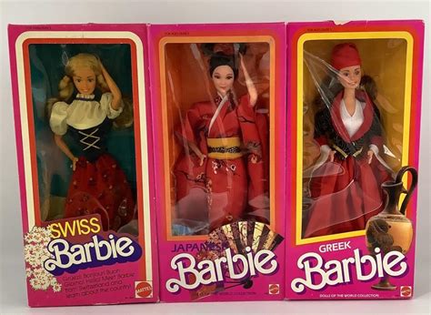 Lot 3 NRFB Vintage 1980 S Barbie International Dolls Of The World