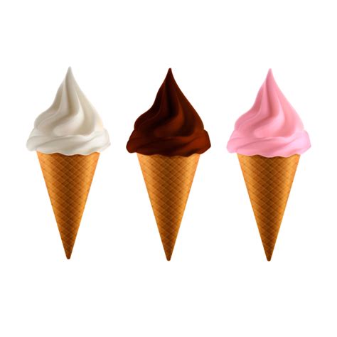 Realistic Ice Cream Cone, Horn, Waffle, Realistic PNG and Vector with Transparent Background for ...