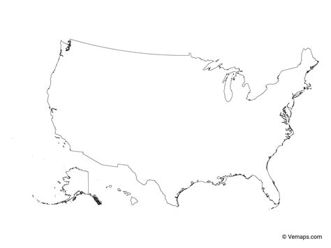 Outline Map Of The United States Free Vector Maps