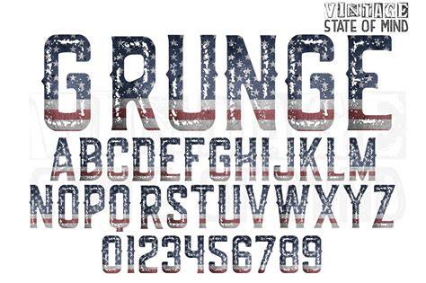American Flag Grunge Alphabet Letters 219887 Sublimation Design