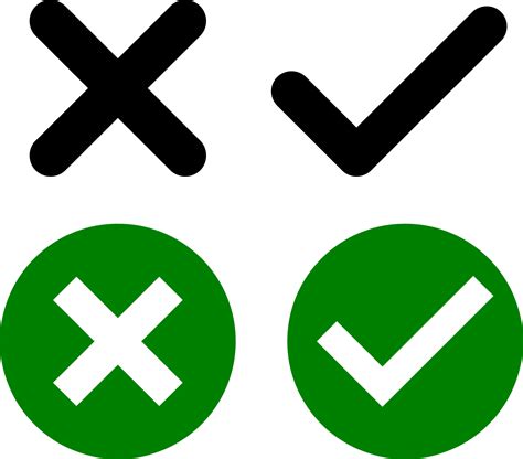 Wrong Symbol Png Transparent Check Mark X Mark Cross