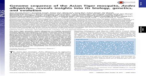 Correction · Genome Sequence Of The Asian Tiger Mosquito