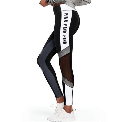 2018 high waist slim fitness leggings women black letter print workout legging sporting