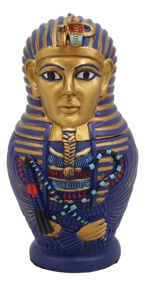 Ebros 3 Piece Set Pharaoh King Tut Sarcophagus Coffins With Mummy