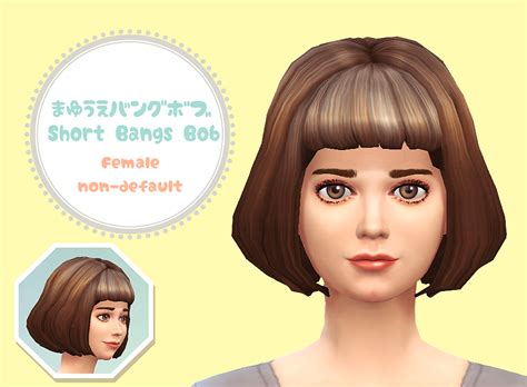 My Sims 4 Blog Piitaniconico Short Bangs Bob For Females