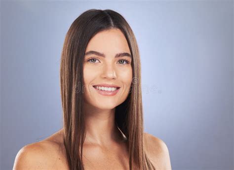 Woman Beauty And Hair Care Portrait In Studio For Glow Growth Or