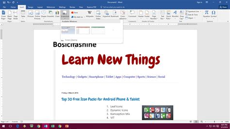 Learn New Things Take And Insert Auto Screenshots In Ms Word Excel And Ppt