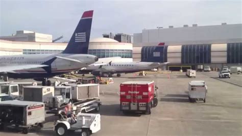Us Airways A321 Landing Clt With Taxi To Gate Youtube