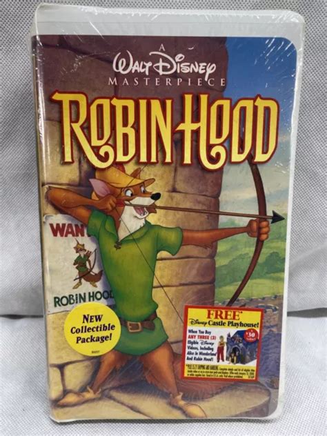 Robin Hood Vhs Walt Disney Masterpiece Collection Clamshell Case Hot