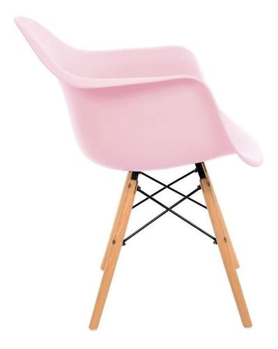 Cadeira de jantar Elidy Charles Eames Eiffel com braço estrutura de cor rosa unidades