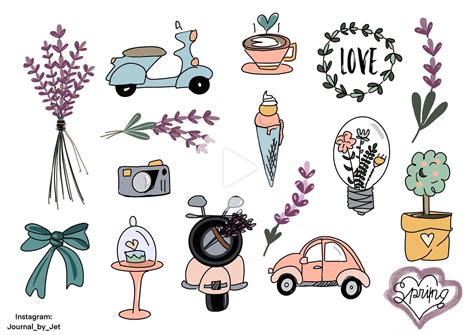 Doodles Stickers Free Printables Bullet Journal Ideeën Afdrukbare