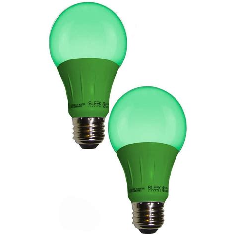 Sleeklighting Green Led Light Bulb A19 E26 Base Lightbulb 3 Watt