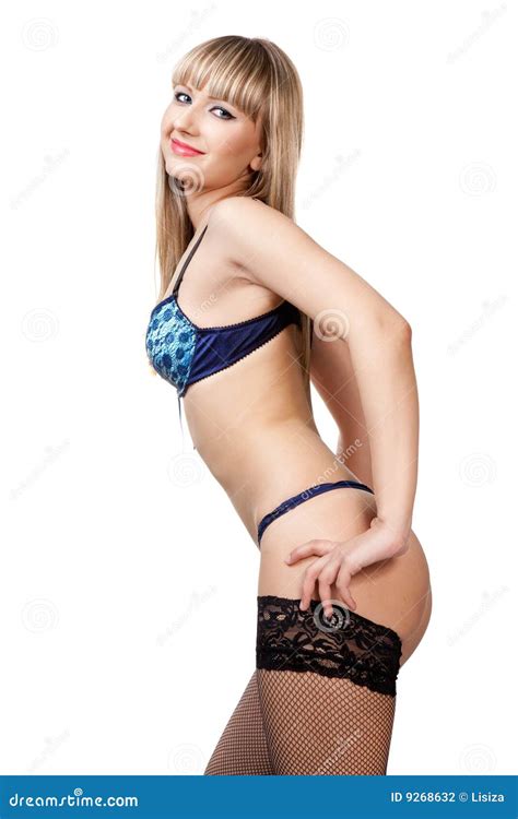 Beautiful Model In Underwear Posing Stock Photo Image Of Stocking