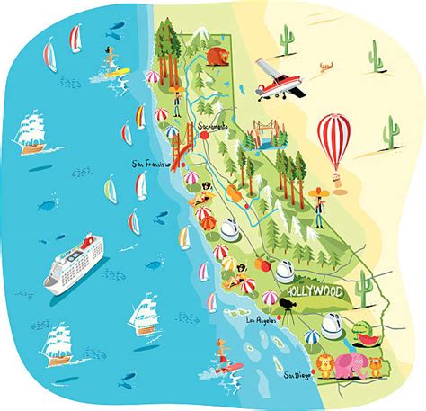 Royalty Free California Map Clip Art Vector Images And Illustrations