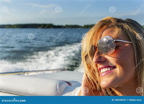 Beautiful Bikini Model Relaxing On A Boat Stock Image Image Of Model